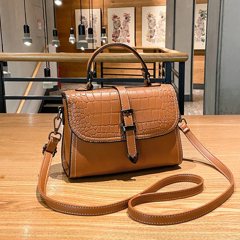 2022 Висококачествена Дамска чанта от изкуствена кожа с Голям капацитет, дамски Модерна чанта през рамо, чанта-месинджър с къса дръжка, чанта Изображение 0