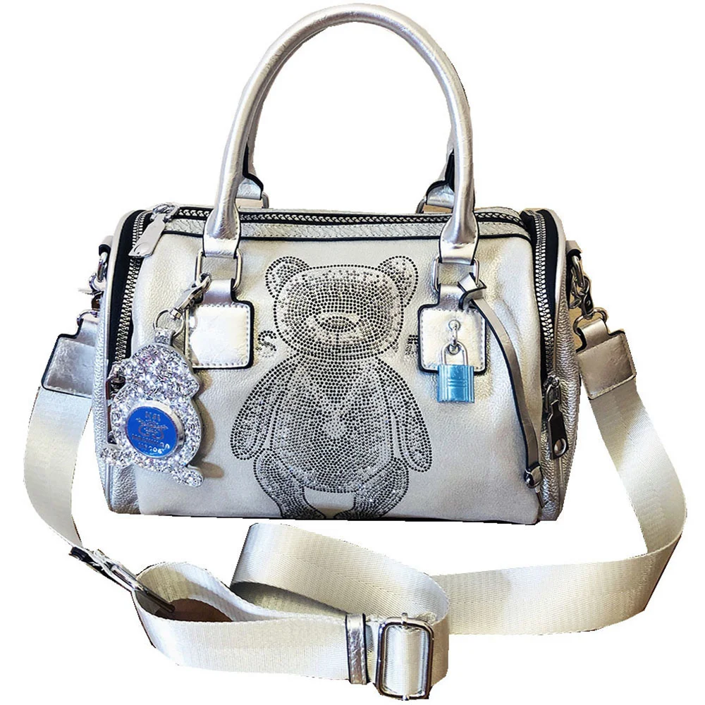 2023 Нови Ежедневни чанти За жени, Модерна чанта през рамо с диаманти, Дамски Дизайнерски чанти през рамо от естествена кожа, Месинджър Изображение 0