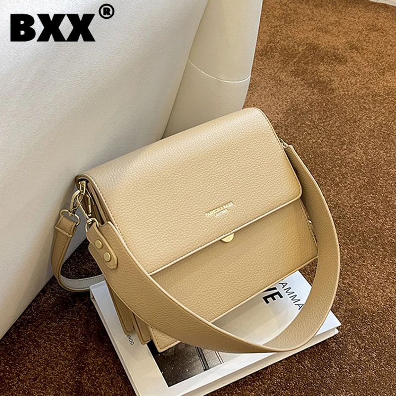 [BXX] Чанта през рамото си под Мишниците, Дамски 2023, Новата Модерна Универсална Однотонная Проста Чанта с Надпис, Пътни чанти 8AB1052 Изображение 0