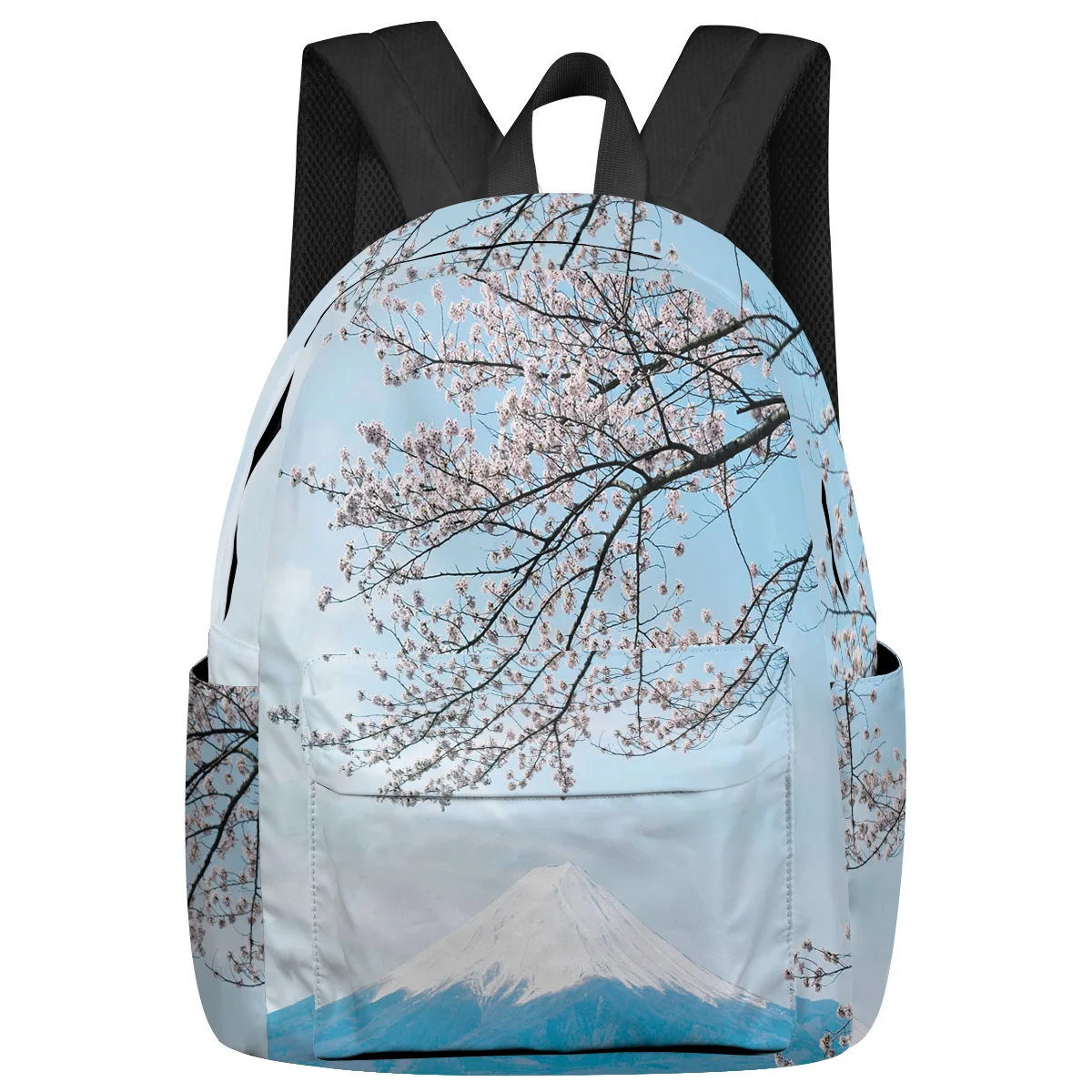 Cherry Blossom Mount Fuji Sky Студентски ученически чанти За Лаптоп, Изработен По Поръчка Раница За Мъже, Жени, Женски Пътен Раница, Mochila Изображение 0