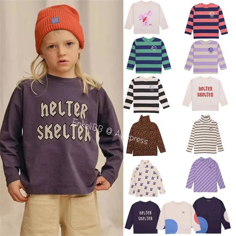 EnkeliBB Предпродажа, Wyn/2023, Есенна риза с дълги ръкави за момчета, Модни Детски блузи за момичета, Дизайнерски дрехи, Тениски за деца Изображение 0