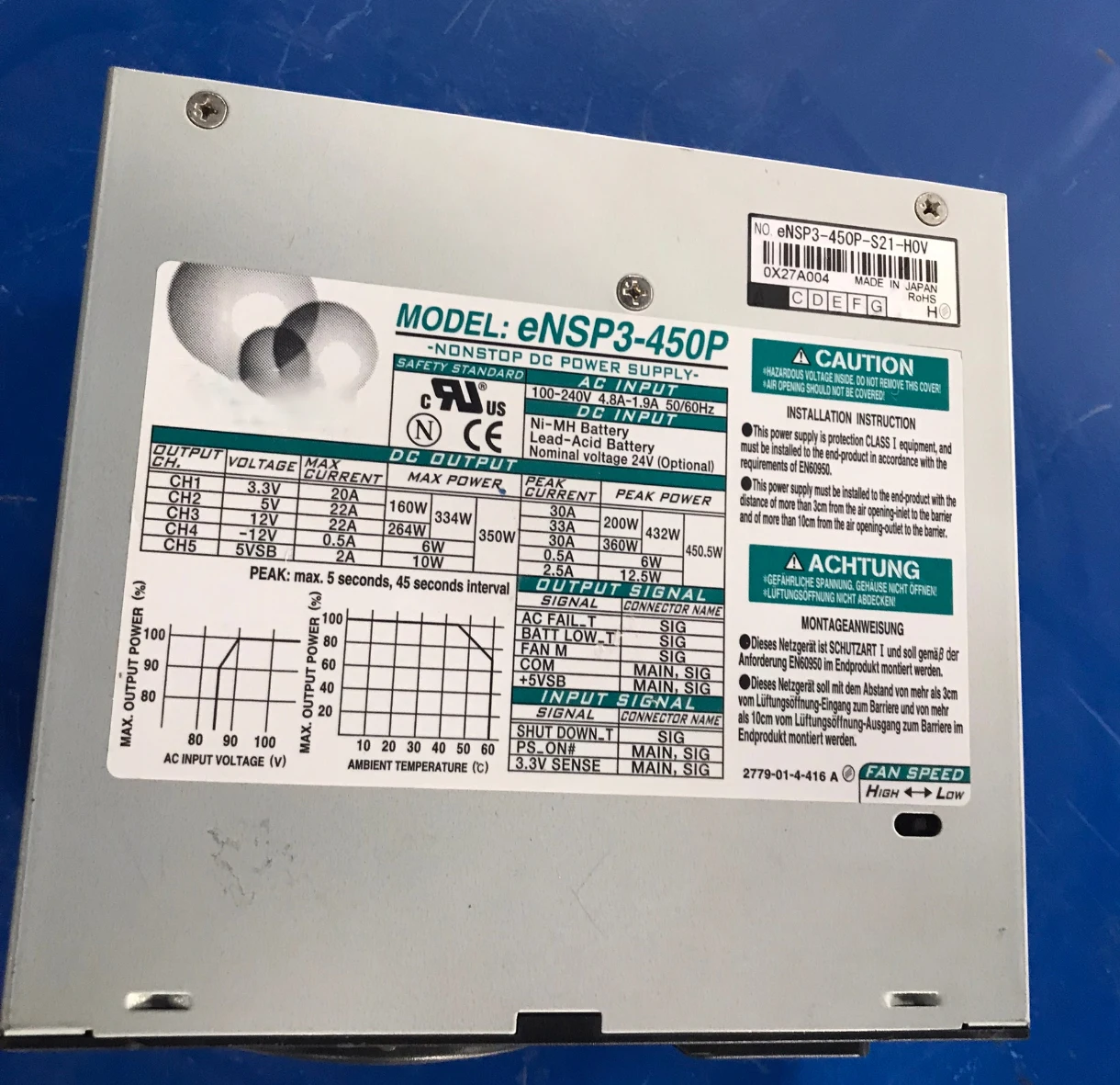 eNSP3-450P за непрекъсваемо захранване Nipron мощност 450 W (без предупредително блок), eNSP3-450P-S21-H0V Изображение 0
