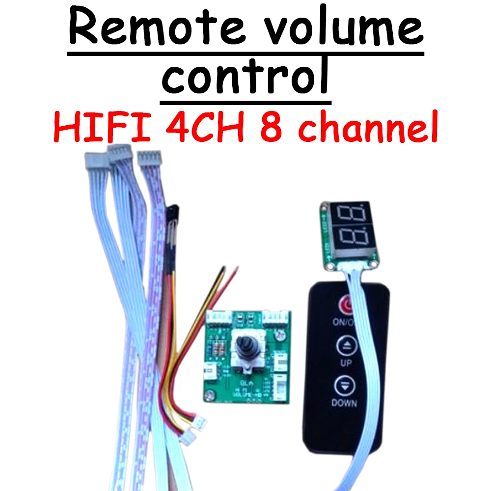 HIFI 4CH 8-канален пулт за дистанционно управление на силата на звука, 2-канален Цифров потенциометър диференциално баланс С led дисплей ЗА Усилвател на МОЩНОСТ Изображение 0