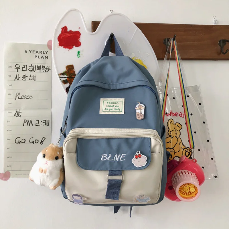 Kawaii Раница женски студентски ученически чанти скъпа раница Пътни раници, чанти Раница розово сладко чанта за деца момичета 2021 Изображение 0