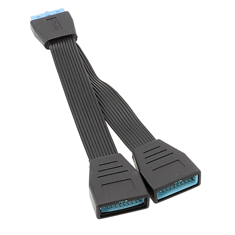 USB 19Pin/20Pin Сплитер Кабел за дънната платка и Кабел за разширяване на USB3.0 19Pin 1-2 Сплитер 15 см Директен доставка Изображение 0