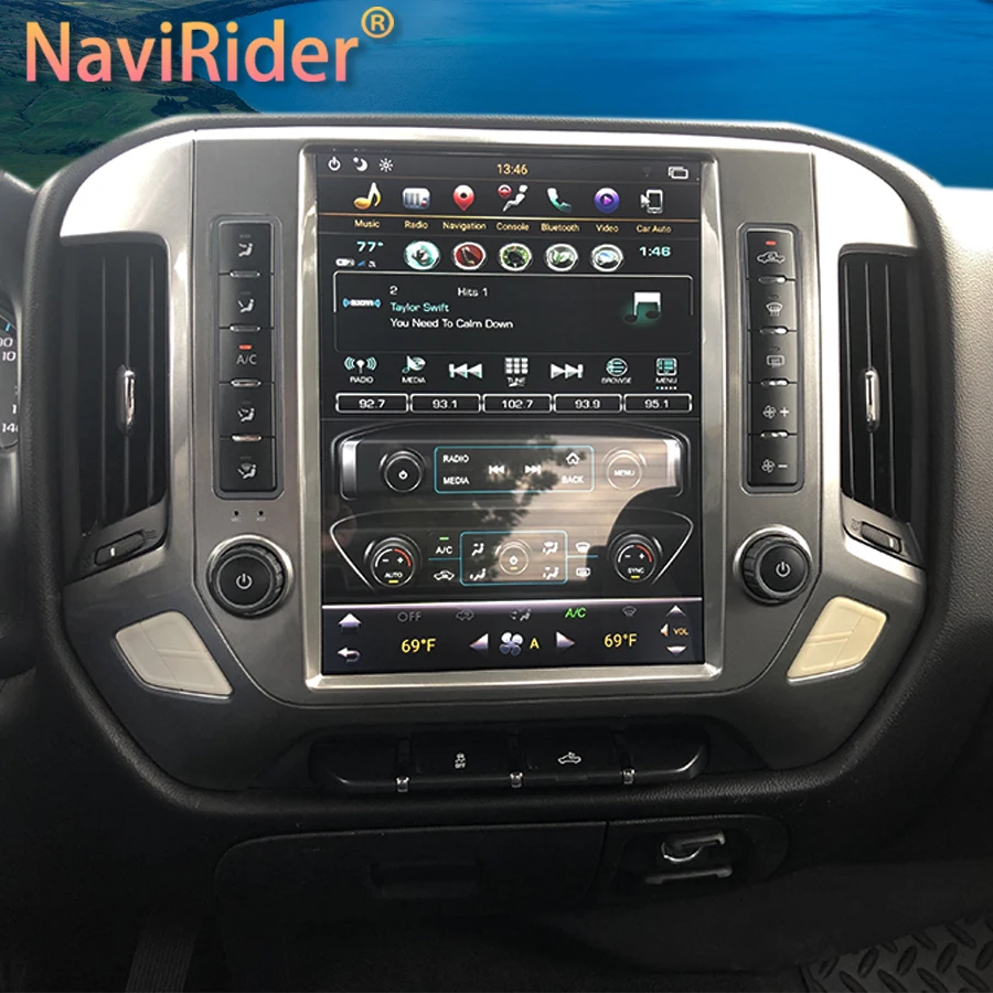 авто Радио приемник с екран от 12.1 инча Tesla За Chevrolet Silverado GMC SIERRA 2014-2018 GPS Bluetooth Автомобилен Мултимедиен Плейър Стерео Изображение 0