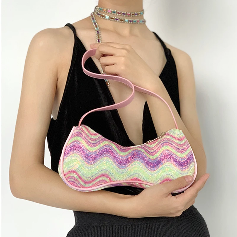 Дамски чанта През рамо, Модерен Пътни чанти От изкуствена кожа, Елегантни Ежедневни Прости Изискани Y2K Spice Girl, Розови дизайнерски чанти Изображение 0