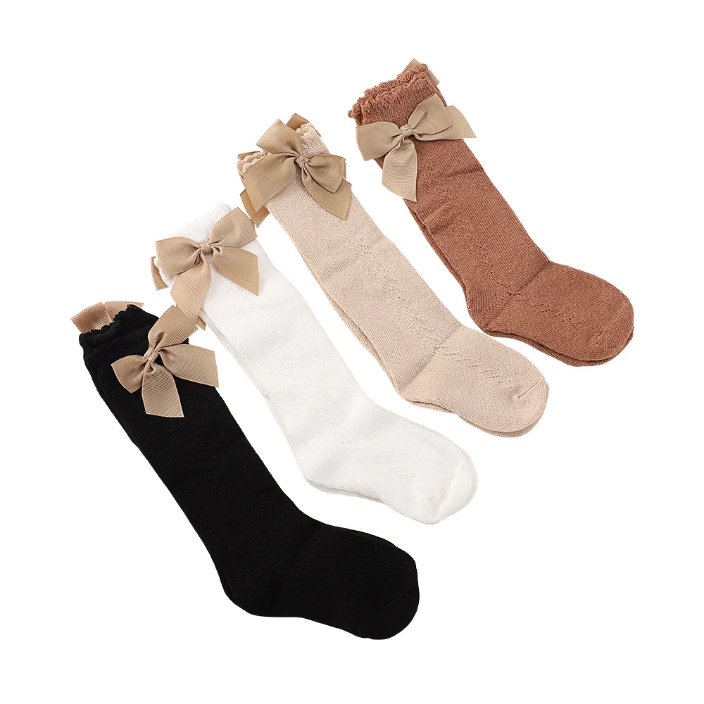 Детски чорапи от 1 до 3 години, чорапогащи за новородено, нескользящие чорапи за деца, Модерен лъкове за момичета, Дълги чорапи-тръба, бебешки аксесоари Изображение 0
