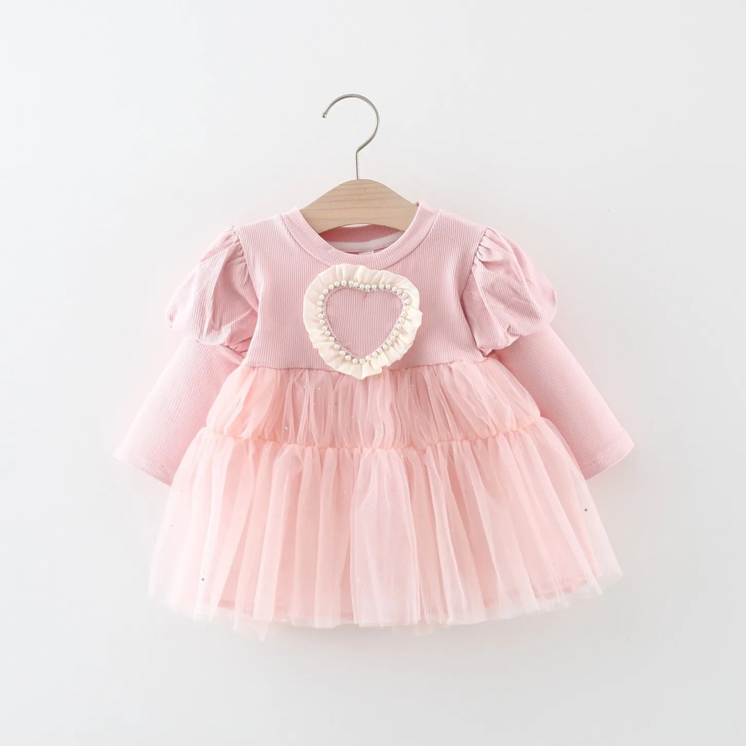 Есен бебешка рокля, дрехи за малките момичета, Празнични рокли за новородени, мрежести рокли за новородени Изображение 0
