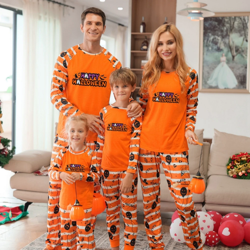 Есен нова коледна пижама за родители и деца с европейско-американски принтом, пижамный костюм за родители и деца с дълги ръкави, домашно облекло Изображение 0