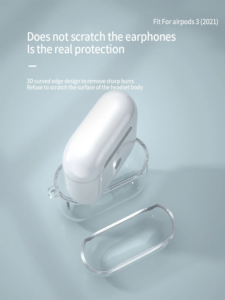 За AirPods 3 Pro Защитен силиконов калъф, Нова однотонная Iphone Bluetooth слушалки, мек калъф, предпазващ калъф, изключително тънък Защитен Изображение 0