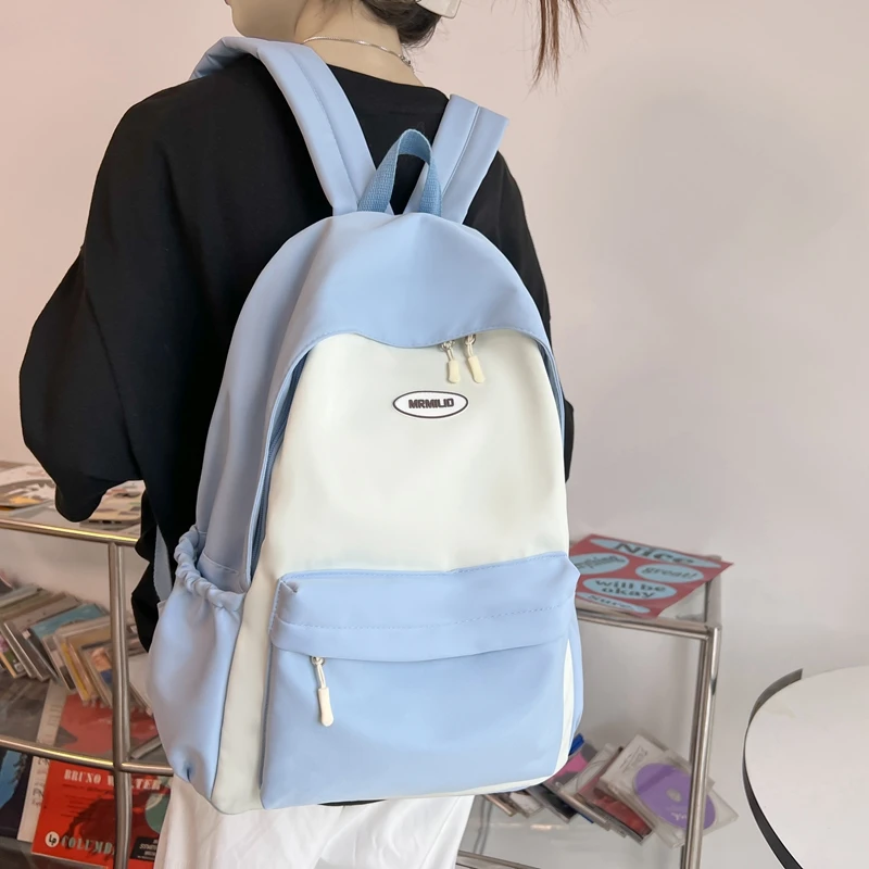 Минималистичен дизайн, Женски раница, голяма голям училищна чанта за момичета, найлон водоустойчива пътни раници Изображение 0
