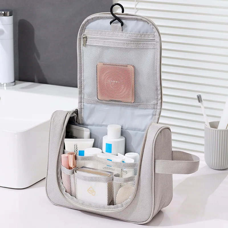 Многофункционални чанти за съхранение на козметика, домакински преносима чанта за измиване на тоалетни принадлежности, окачен на кука, Ръчно сгъваема опаковка за миене на баня Изображение 0
