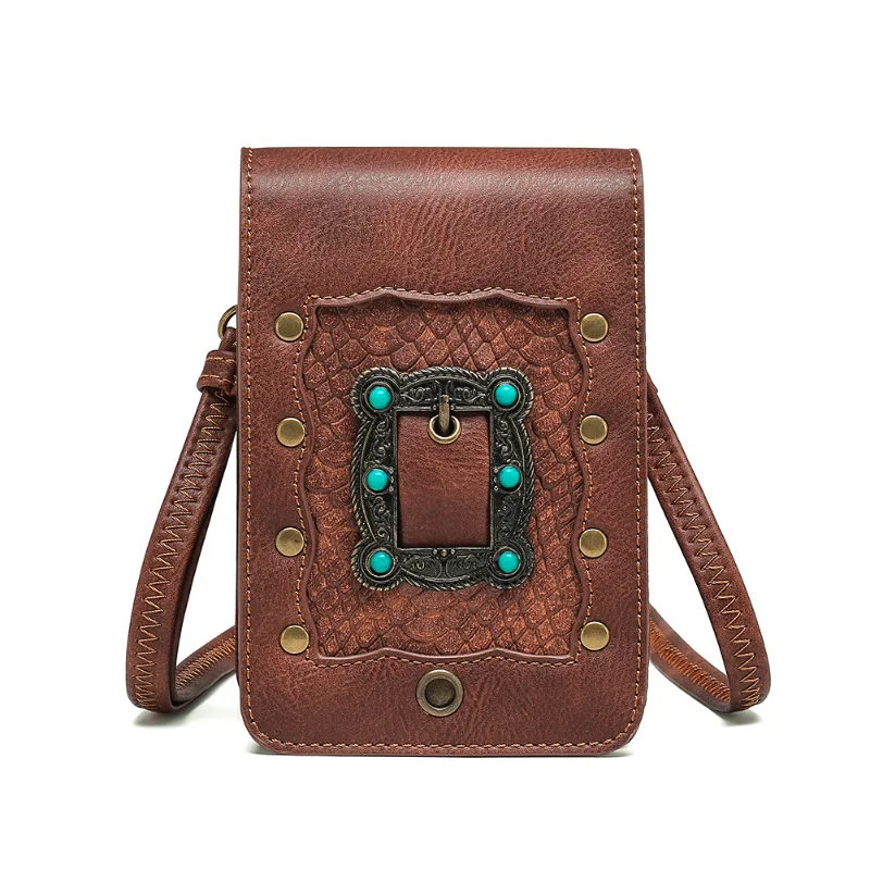 Модерна чанта Chikage в стил пънк-рок, богат на функции малка квадратна чанта, мини чанта през рамо за пътуване на открито Изображение 0