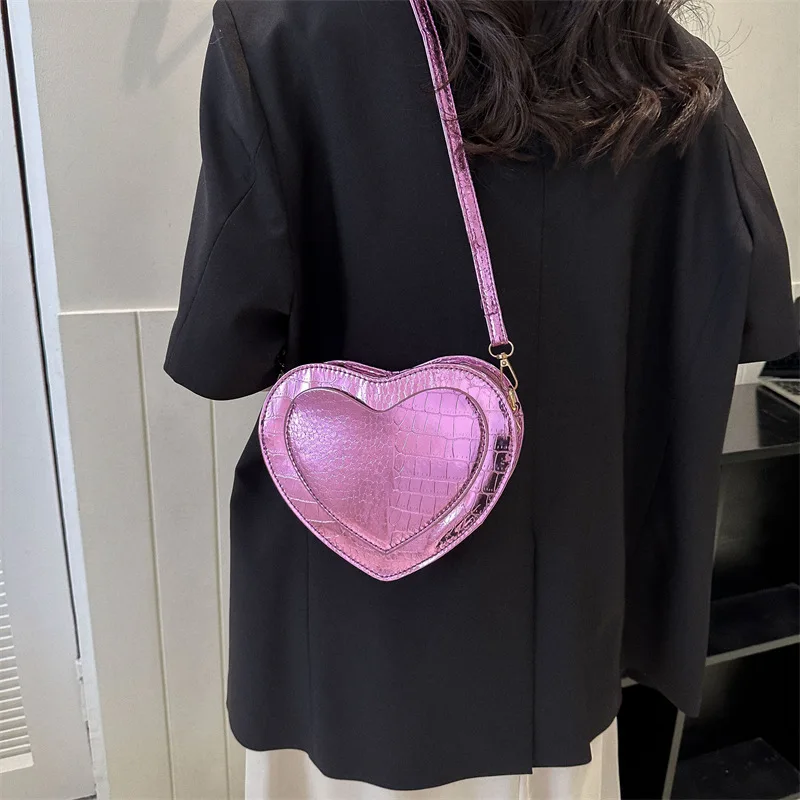 Модни Дамски Чанти през Рамо от Изкуствена Кожа със Сърца, Дамски Чанти през рамо, Обикновена Чанта, Чанта-Месинджър за Жени чанта меки пухкави Изображение 0