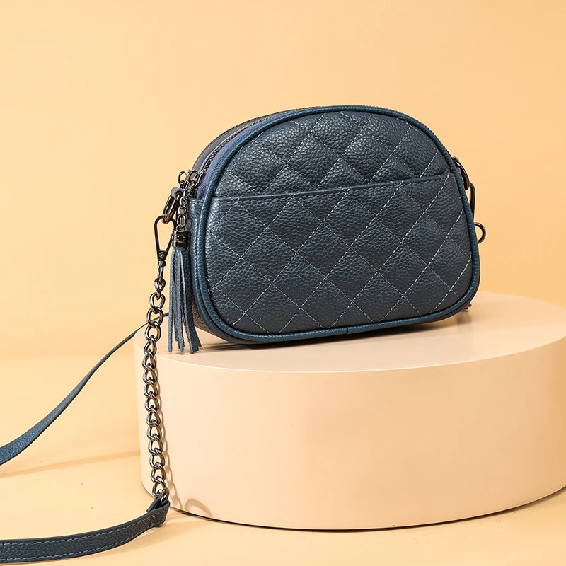 Нови Чанти от естествена кожа, Малка чанта на едно рамо, Жените луксозна проста чанта-месинджър, портфейл от телешка кожа, чанта за мобилен телефон Изображение 0