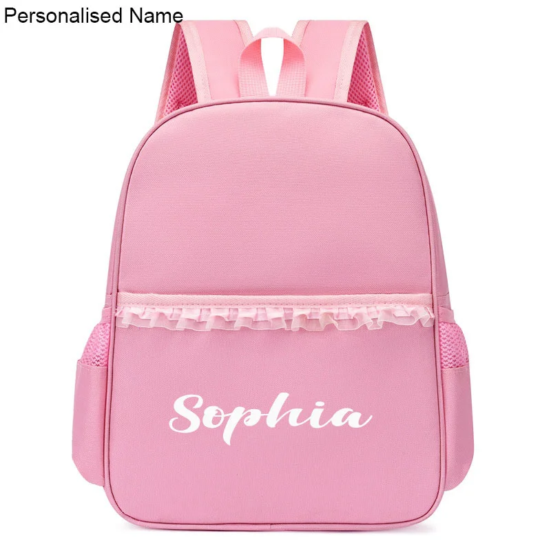 Персонални чанта за танци за момичета, Найлонова Раница с потребителски име, Розова Балетна чанта за съхранение за малко момиче, украса под формата на искри, детска, училищна чанта Изображение 0