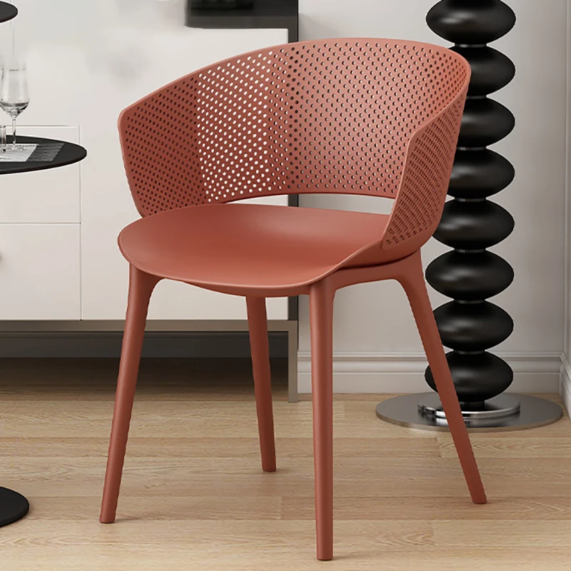 Пластмасови трапезни столове за тераса, съвременно удобен ергономичен стол за почивка, спалня дизайн, мобилни столове за маса за хранене Sedie Da Pranzo Изображение 0