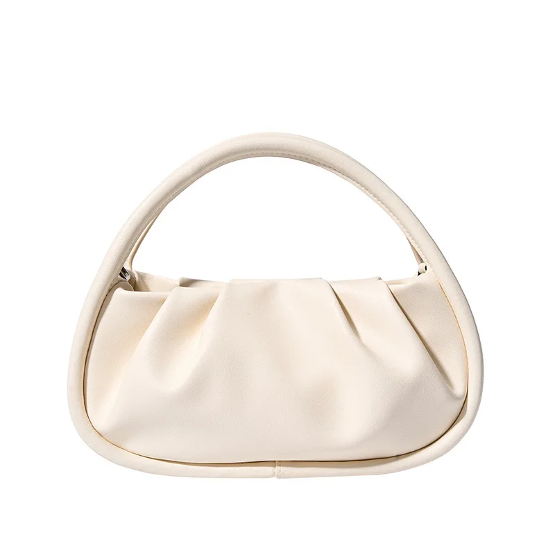 Популярната дамска чанта за през рамото от естествена кожа, однотонная чанта Cloud Bag, диагонално чанта през рамо, малка чанта от телешка кожа под мишниците Изображение 0