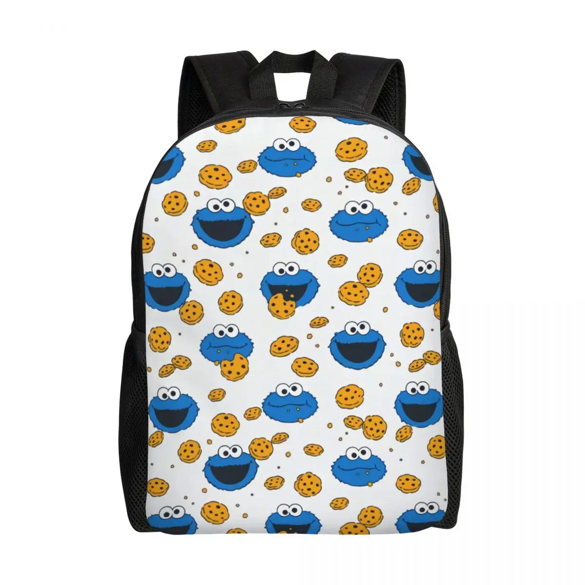 Раница Cookie Sesame Street Monster за жени, мъже, водоустойчиви училищна чанта за колеж с анимационни принтом, чанта за книги Изображение 0