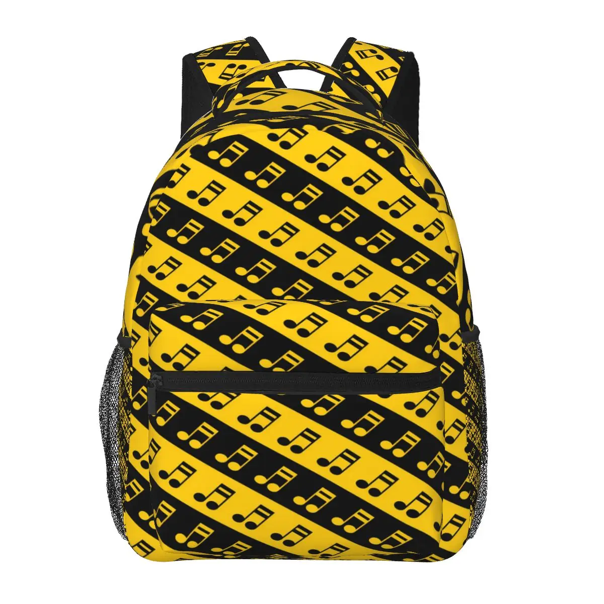 Раница за музикални ноти, черно-жълти студентски спортни раници от полиестер, дишаща красиви училищни чанти, Раница Изображение 0