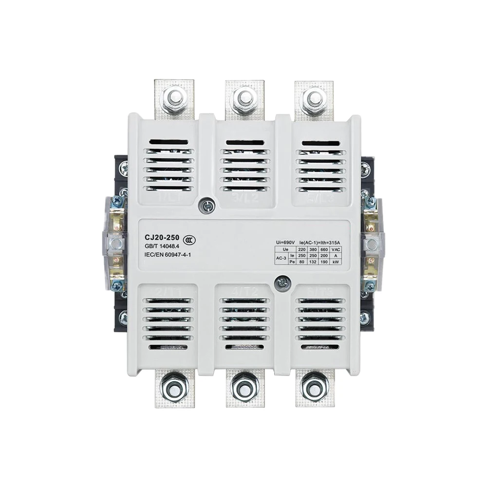 Фабрично магнитен контактор за променлив ток CJ20-250 от 10А до 630A 220V 380V 415V 600V Изображение 0
