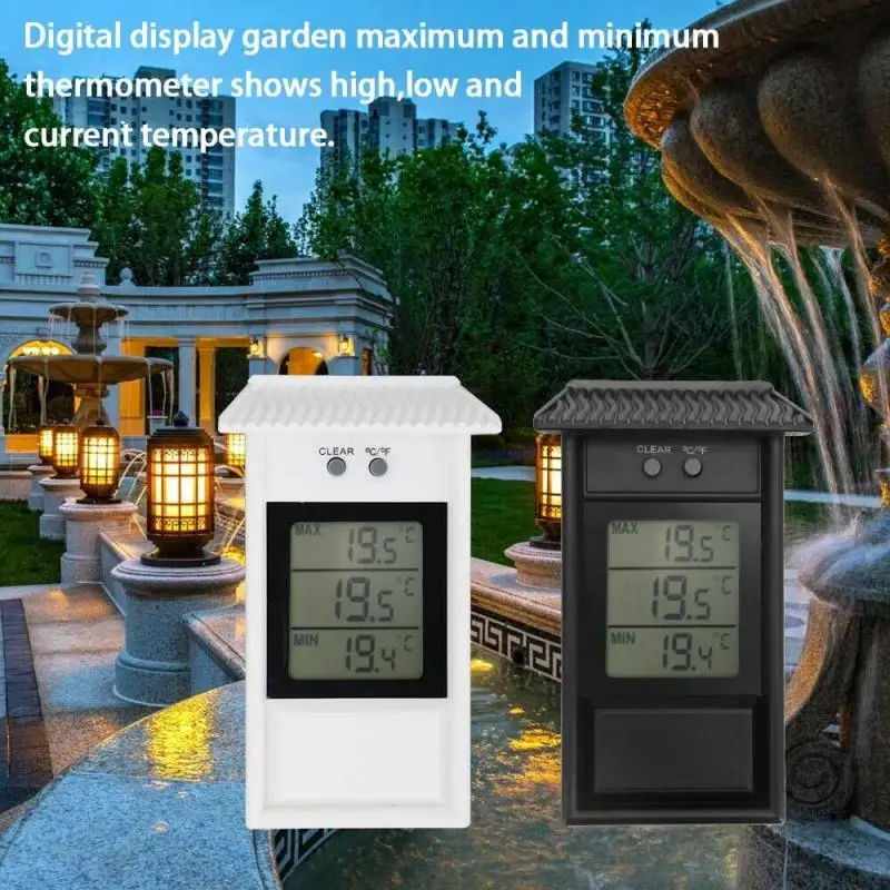 Цифров термометър за контрола на температурата в помещения и на улицата -20 ~ 50 ℃ Максимален и минимален термометър за градина и оранжерия Изображение 0