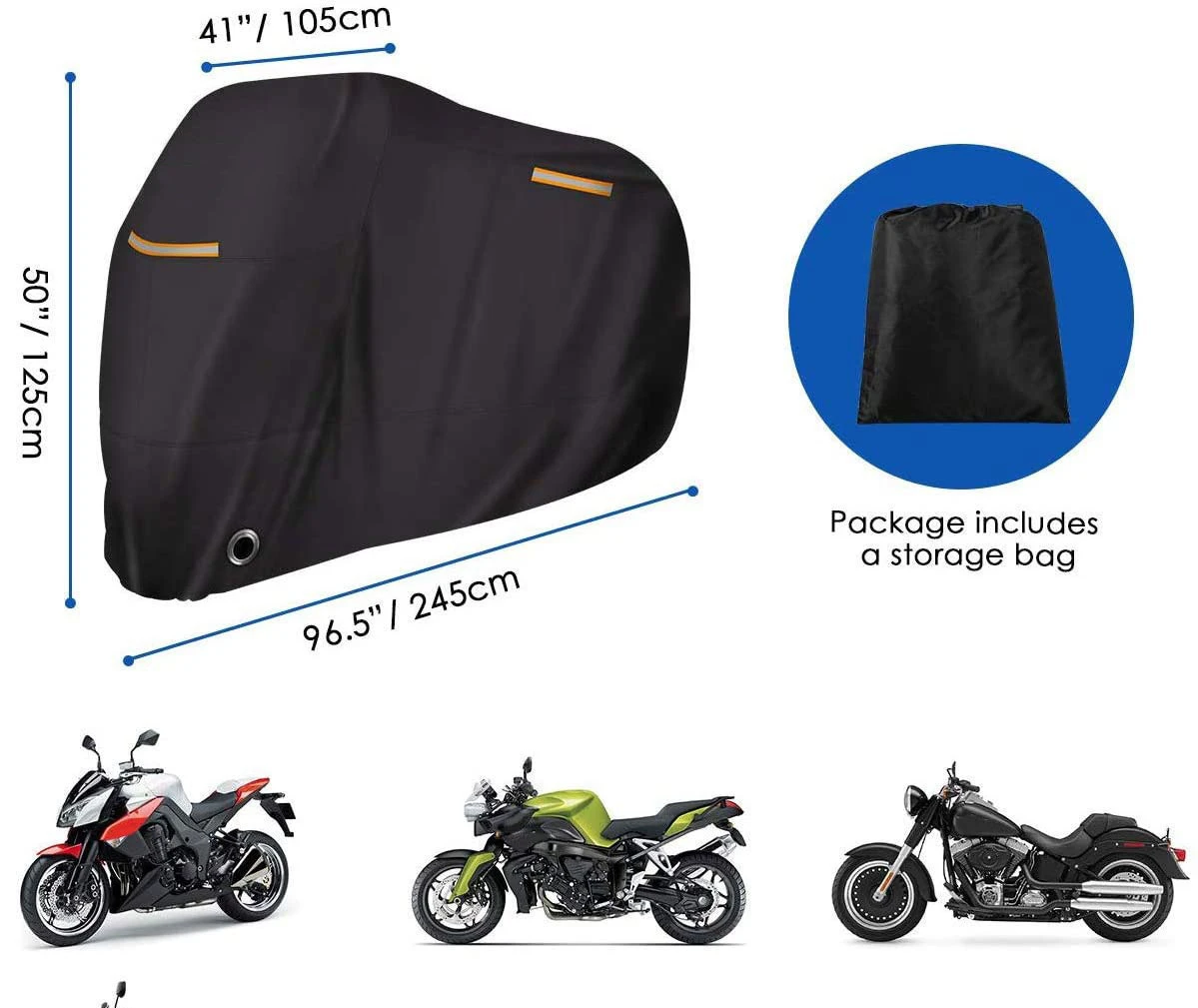 190T за мотоциклети, Велосипеди дъждобран, всесезонни, прахоустойчив, UV-защитен, за мотокрос, за улицата, за сифони, дакроновый мотоциклет дъждобран Изображение 1