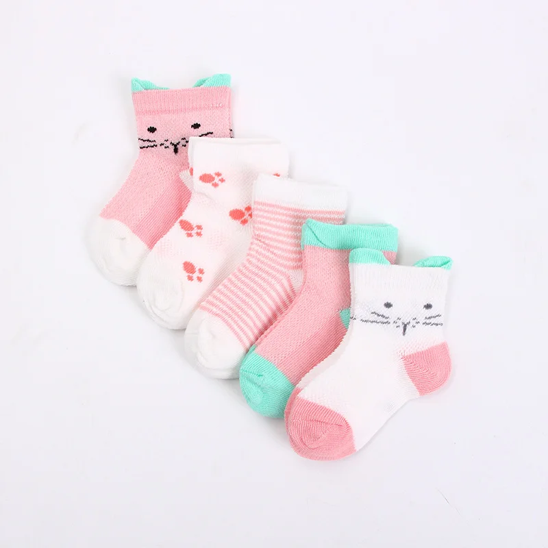 5 чифта детски чорапи За момчета и момичета, Синьо, розово-сиви чорапи, меки Памучни чорапи за новородено, Детски училищни спортни дрехи, Аксесоари Изображение 1