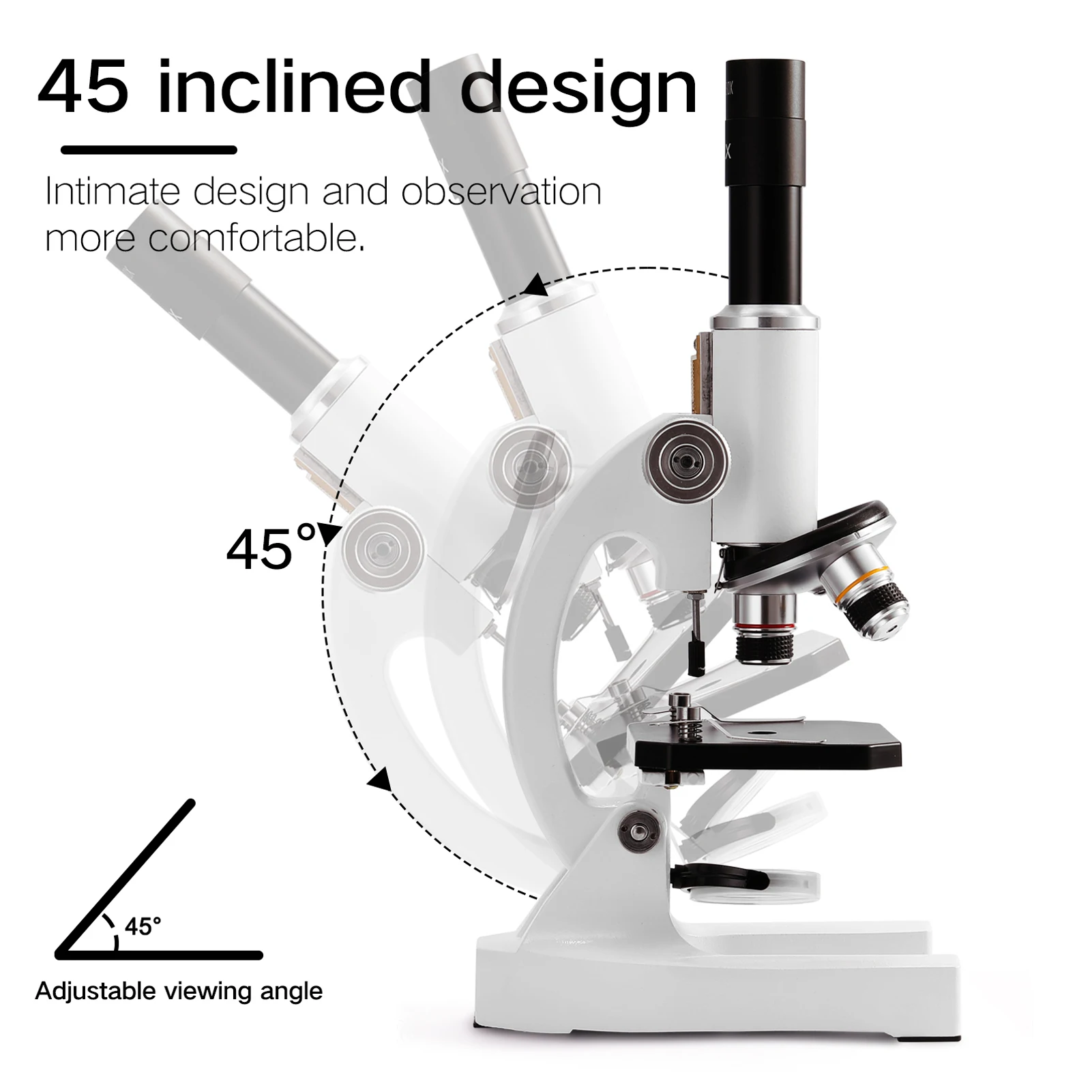64X-2400X Монокулярный оптичен микроскоп за начално училище, научен Експериментален биологичен учебен микроскоп, подарък за децата На рожден Ден Изображение 1