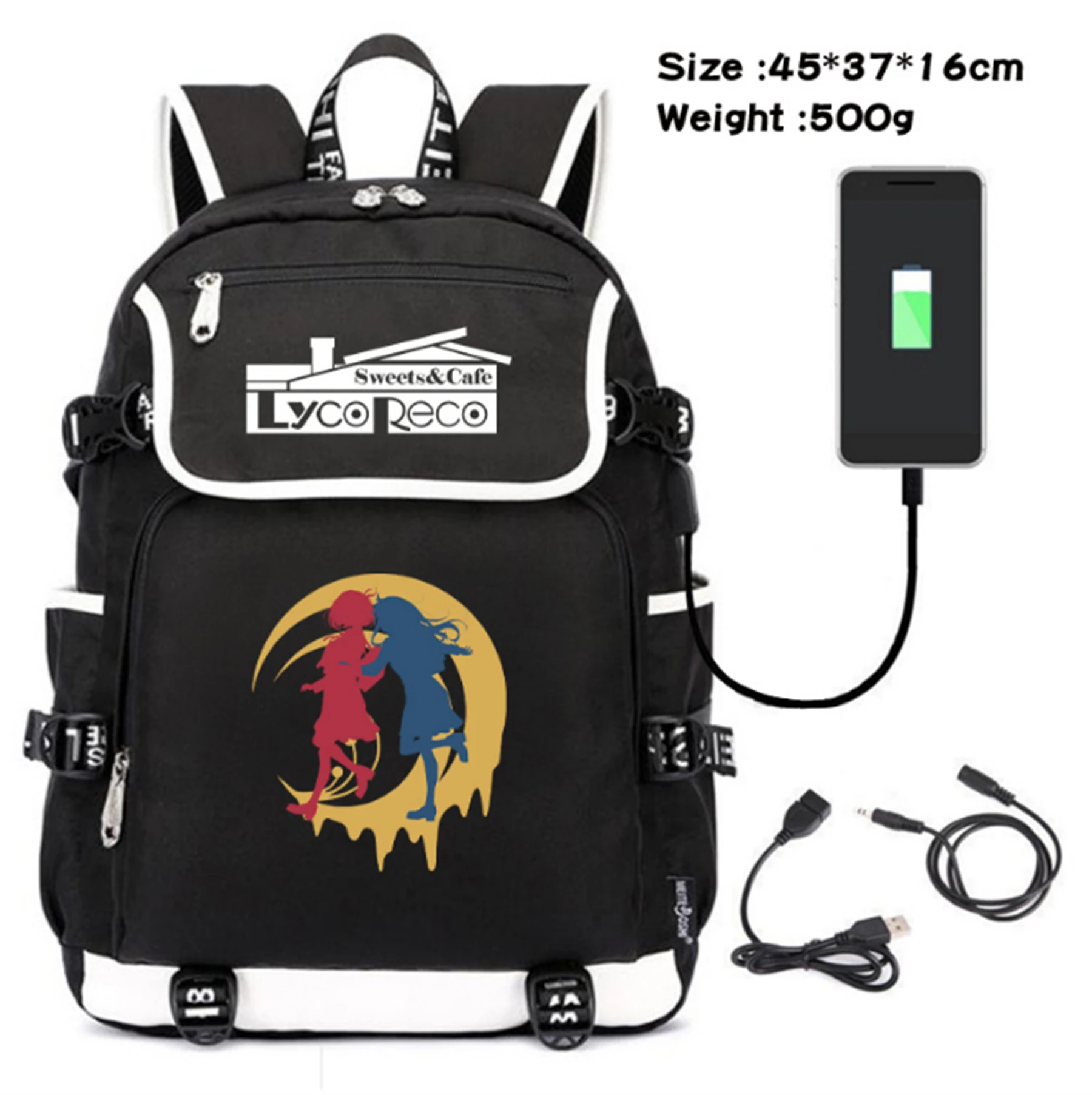 Аниме Раница с Логото на Lycoris Откат, Нови Пътни Чанти, Чанти за Лаптоп, За Почивка, Училищна чанта за тийнейджъри Изображение 1