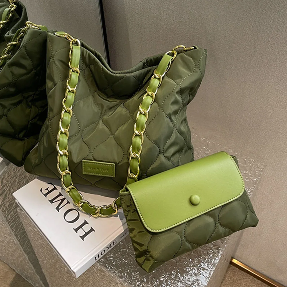 Брандираната мека чанта през рамо за жени, тенденция 2023, модерен, Луксозен дизайн, Верижка, Голяма светкавица, Тъканни ръчни чанти, чанти и портмонета Изображение 1