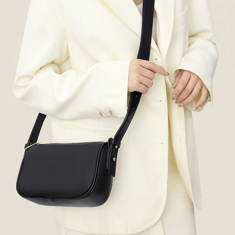 Дамска чанта от естествена кожа, луксозна дизайнерска чанта на рамото, Модни Елегантна Дамска чанта за подмишниците, Ежедневни дамски чанта за пътуване през рамо Изображение 1