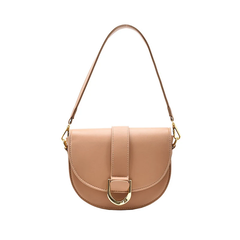 Дамски чанти Formeki 2022, Дизайнерски луксозни дамски чанти, Однотонная Ретро-седельная чанта, Градинска чанта през рамо за жени Изображение 1