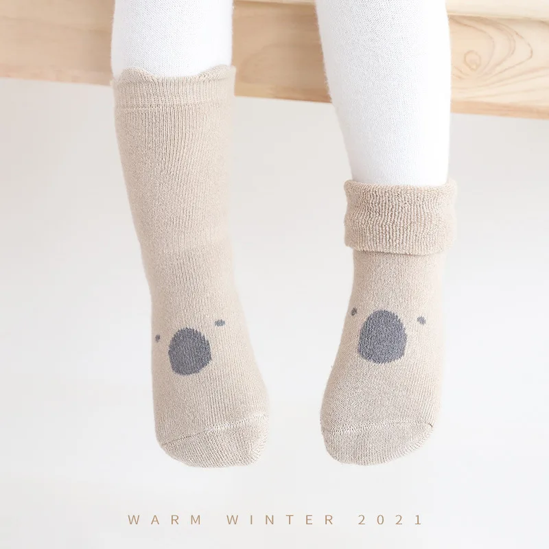 Детски чорапи на пода, есенно-зимни дебели топли хавлиени нескользящие чорапи за момчета и момичета, чорапи за деца, чорапи за новородени Изображение 1