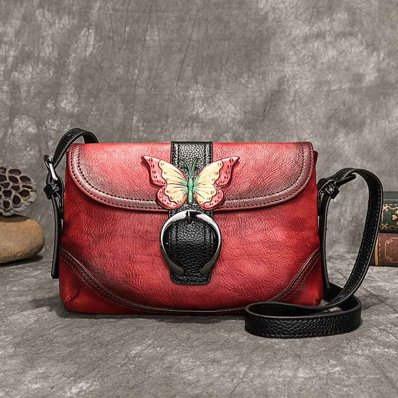 Елегантни чанти през рамо от естествена кожа за жени 2023, Модни малка брандираната дизайнерска дамска чанта през рамо, луксозни чанти Изображение 1