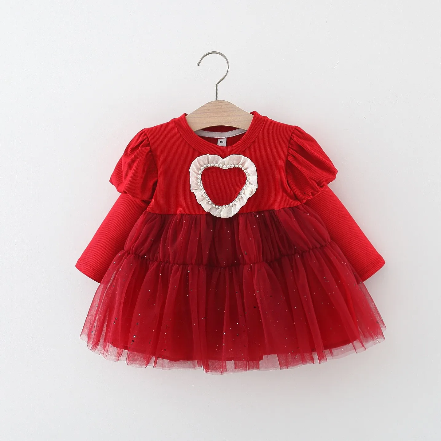 Есен бебешка рокля, дрехи за малките момичета, Празнични рокли за новородени, мрежести рокли за новородени Изображение 1