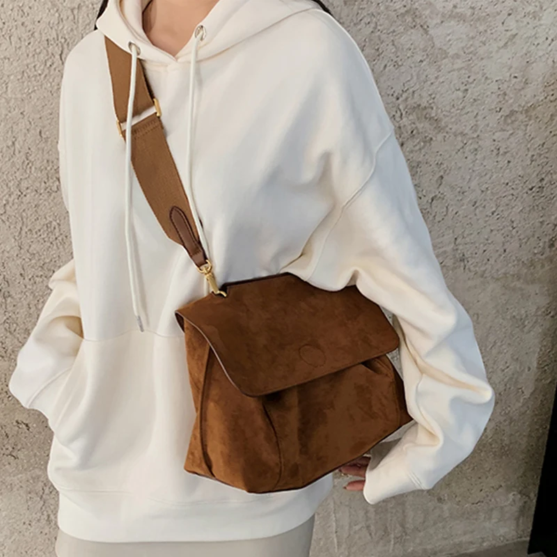 Есенно-зимни руното чанта през рамо, женствена чанта през рамо от матова кожа, ретро чанта през рамо, Голяма чанта голям-месинджър Изображение 1