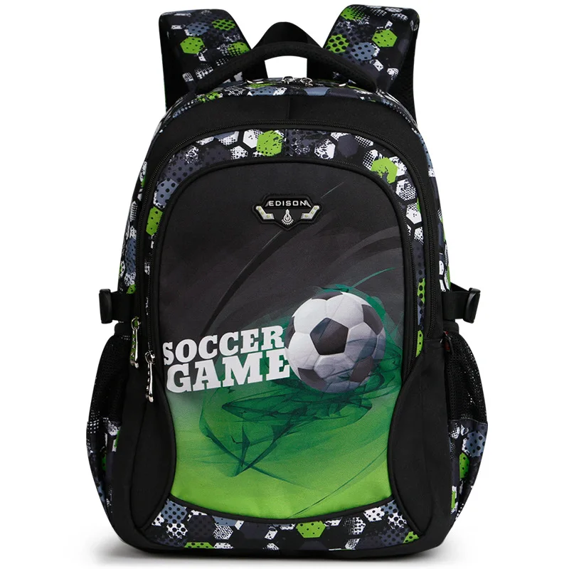 Многослойни училищни чанти за студенти, Водоустойчив Детска раница с Голям капацитет, по-Лека защита на гръбначния стълб, Футболна пътна чанта Изображение 1