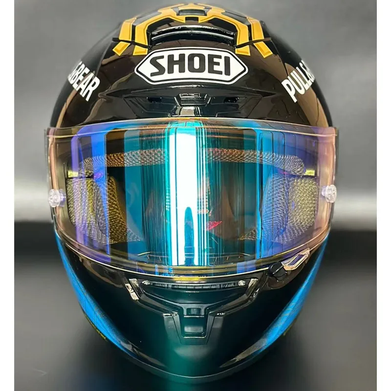 Мотоциклет полнолицевой каска SHOEI X-14 Каска X-SPIRIT III X-Четиринадесет Спортен състезателна каска Marquez Blue Gold Ant, № 93 Изображение 1