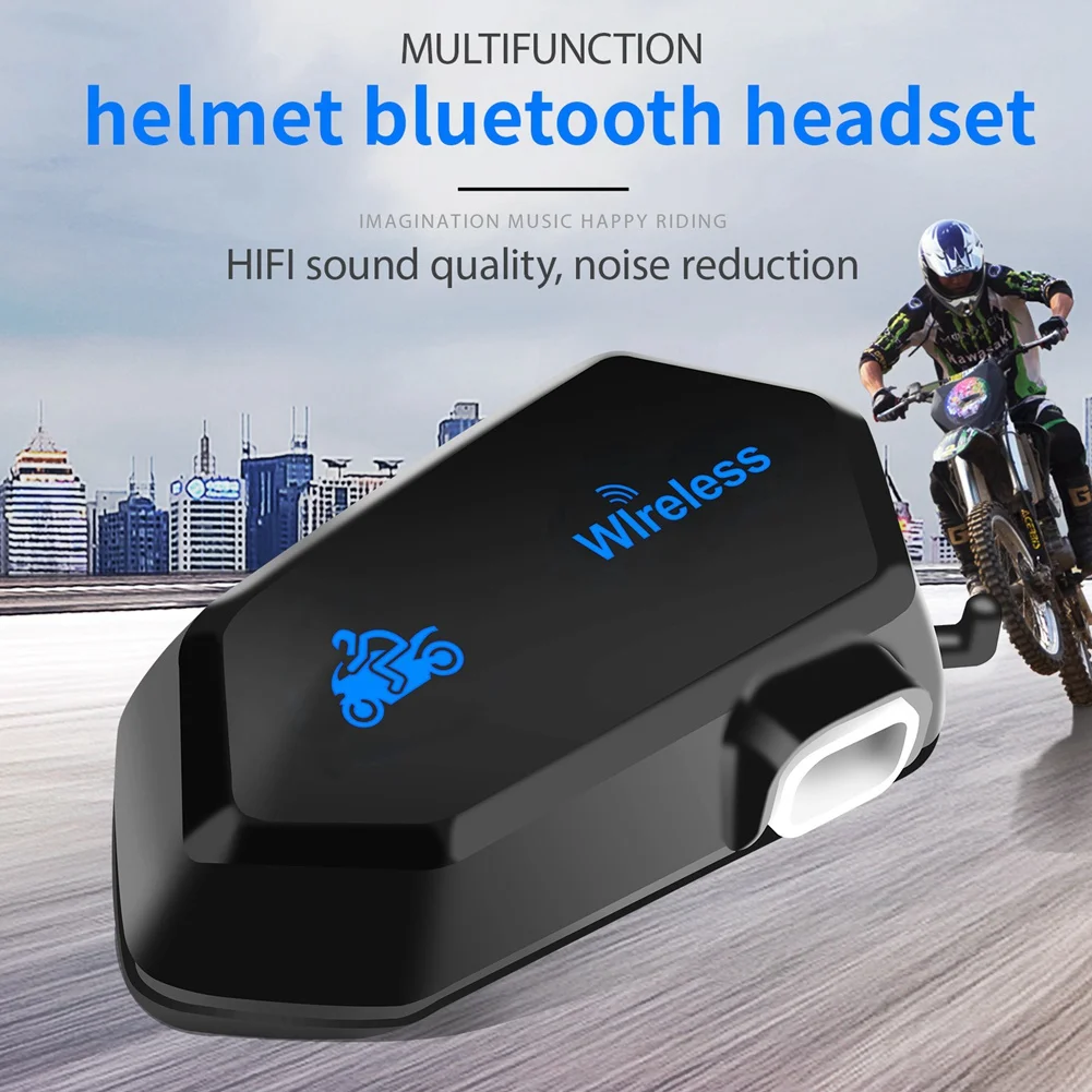Мотоциклет шлем Bluetooth Слушалки 5.0 Домофон Безжични слушалки Стерео Водоустойчива с шумопотискане Слушалки, M01 Изображение 1