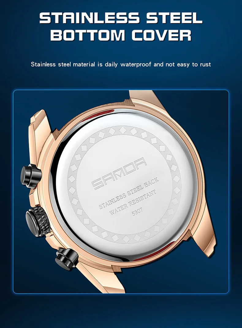 На biana 5307 Мек Силиконов каишка Водоустойчив Японски Кварцов механизъм Светещите стрелки на Бизнес Мъжки Ръчен часовник с Хронограф Изображение 1