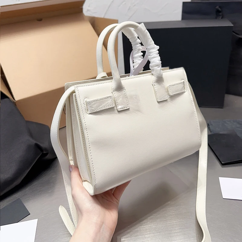 Нова дамска чанта за крайградски пътувания, луксозна кожена чанта-тоут, стилна елегантна чанта на рамото 22x16 см Изображение 1