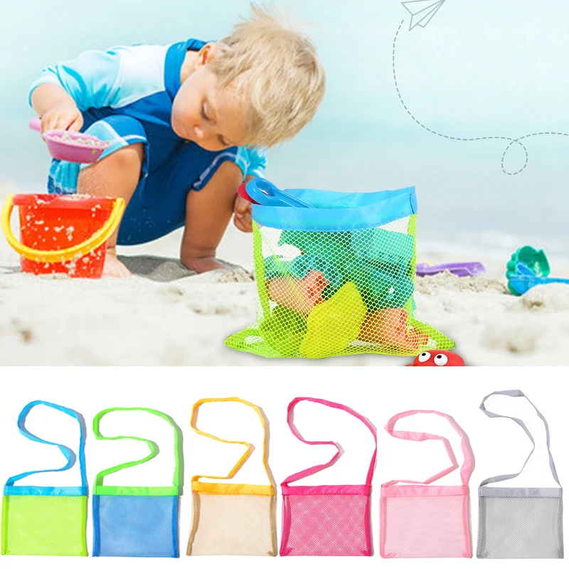 Плажни играчки на Окото плажна чанта Детска чанта за събиране на миди Торби за пясък, с регулируеми джапанки, Плажни аксесоари за съхранение на играчки миди Изображение 1