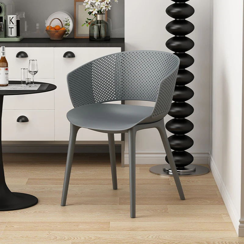 Пластмасови трапезни столове за тераса, съвременно удобен ергономичен стол за почивка, спалня дизайн, мобилни столове за маса за хранене Sedie Da Pranzo Изображение 1