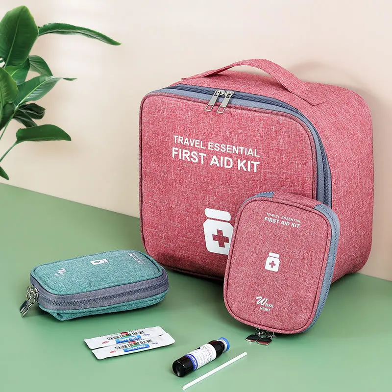 Преносима аптечка за първа помощ, чанта за съхранение на лекарства от плат Оксфорд, кутия за спешна медицинска помощ за пътуване, чанта за оцеляване в къмпинга, калъф за хапчета Изображение 1