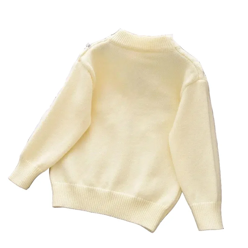 пуловер с цветна бродерия за момичета, който може да се носи отвън на вътре, поставете момиче в пуловер с кръгло деколте, връхни дрехи, без подплата Изображение 1
