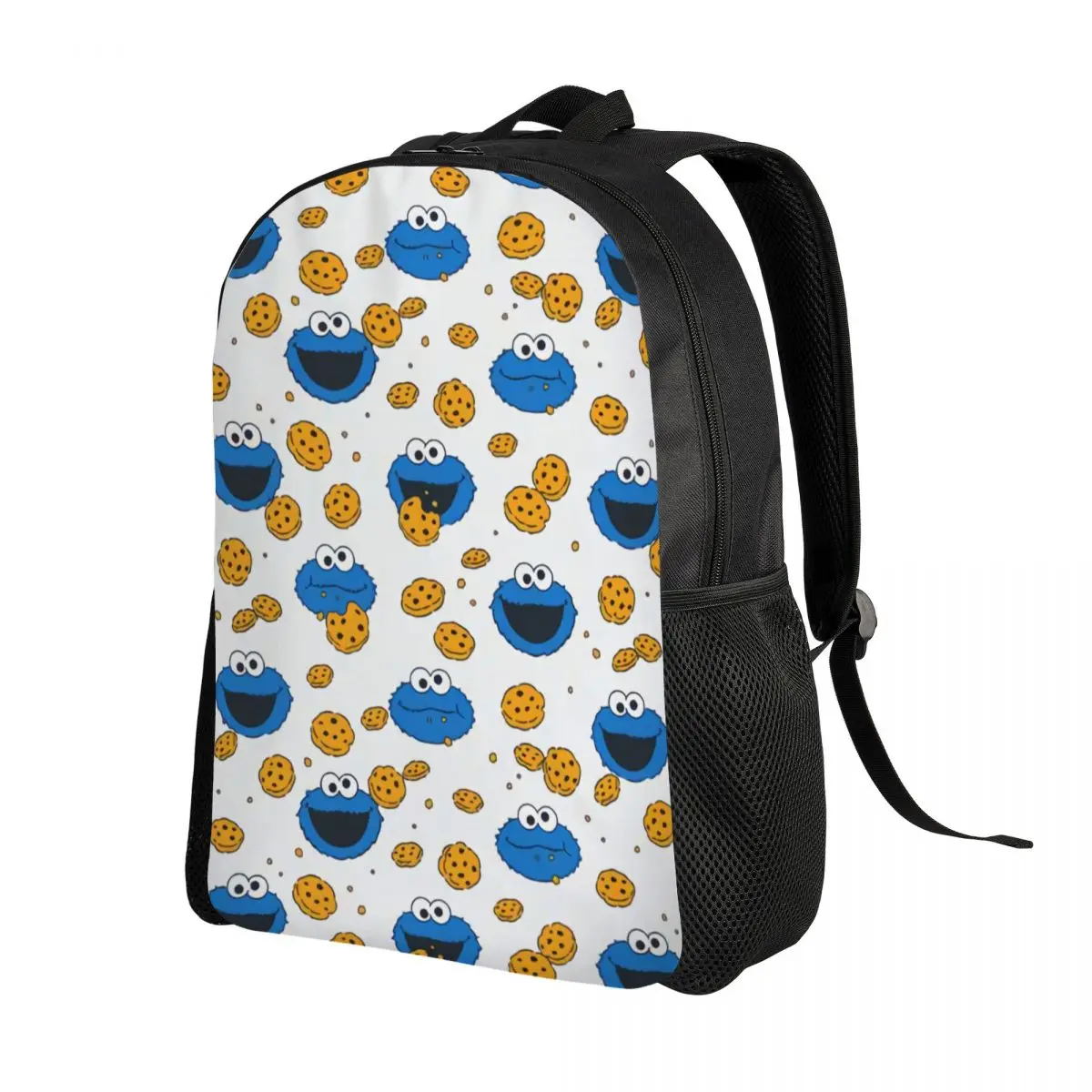 Раница Cookie Sesame Street Monster за жени, мъже, водоустойчиви училищна чанта за колеж с анимационни принтом, чанта за книги Изображение 1