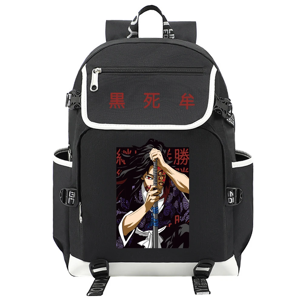 Раница Demon Slayer Kokushibo, Популярни туристически Раници, Спортни училищната чанта на открито, Зареждане чрез USB Изображение 1