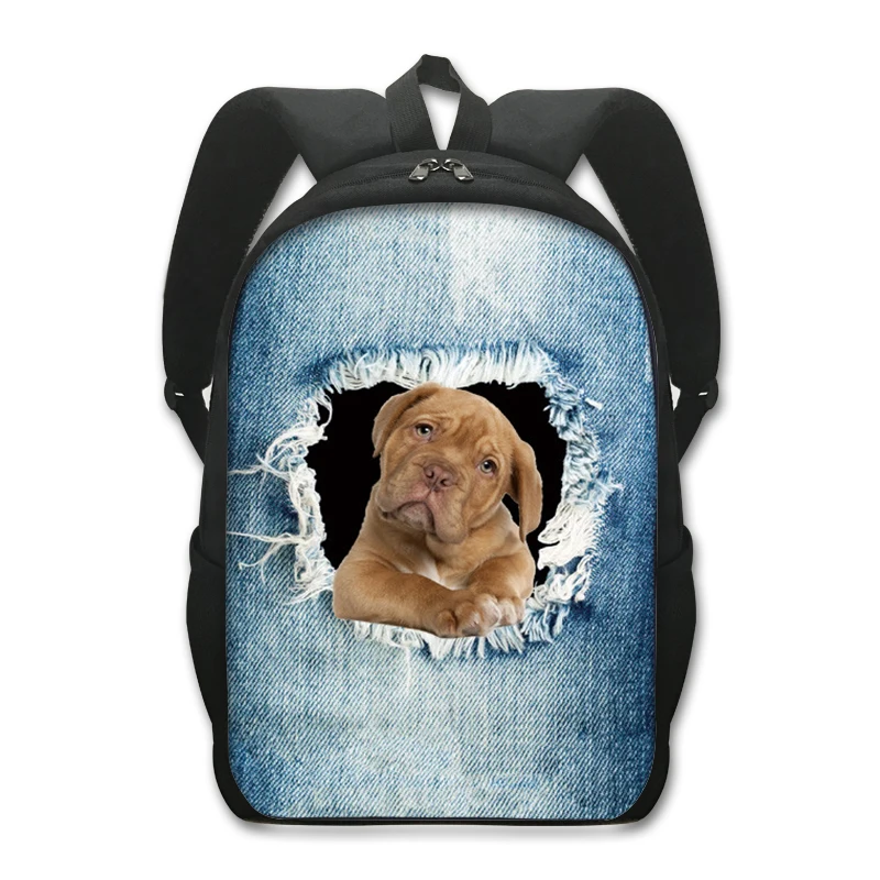 Раница с изображение ковбойской кучета Подходящи за начално и средно училище, училищна чанта за момчета и момичета, раница с голям капацитет Изображение 1